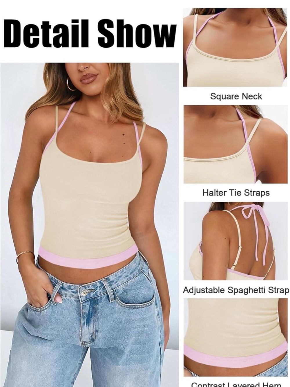 NWT Two-Toned Tank Top in Lt Yellow and Pale Pink Size Large